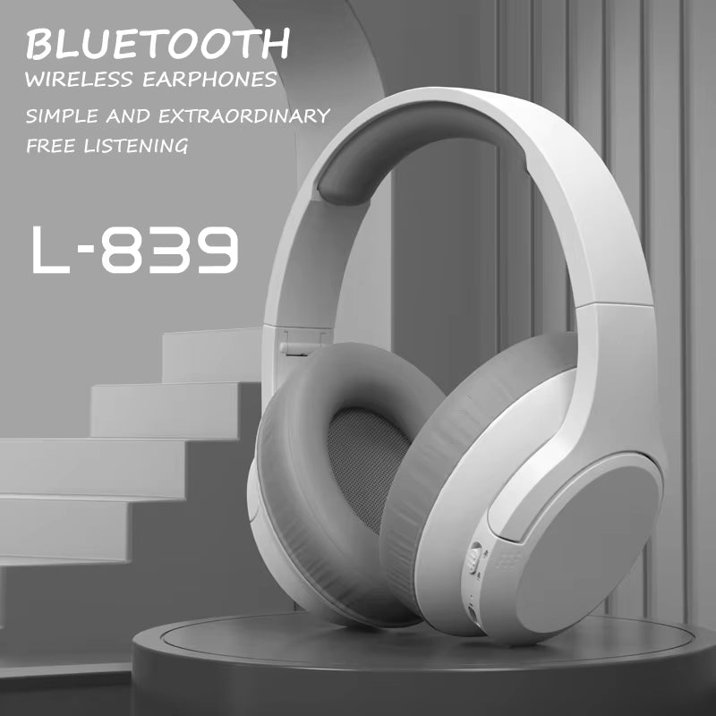 L839 Bluetooth 5.3 Foldable Gaming Headset with Microphone and Sport Earbuds