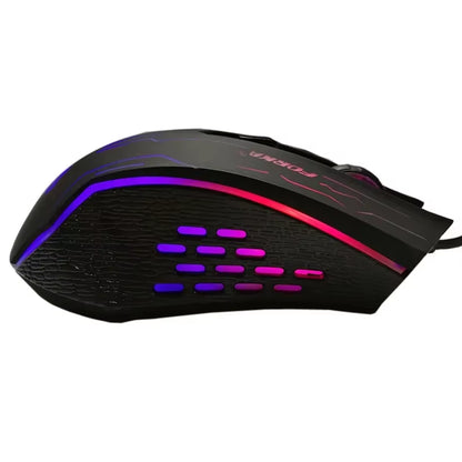 FORKA Silent Click USB Wired Gaming Mouse with 6 Buttons and 3200 DPI - Mute Optical Mouse for PC, Laptop, and Notebook Gaming