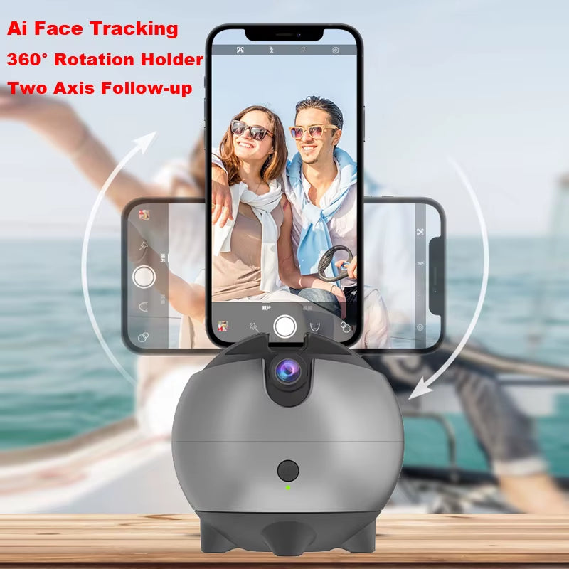 Face Tracking Camera Tripod 360° Rotation Selfie Stick AI Gesture Recognition Two Axis Follow-Up Auto VLOG Phone Mount Holer