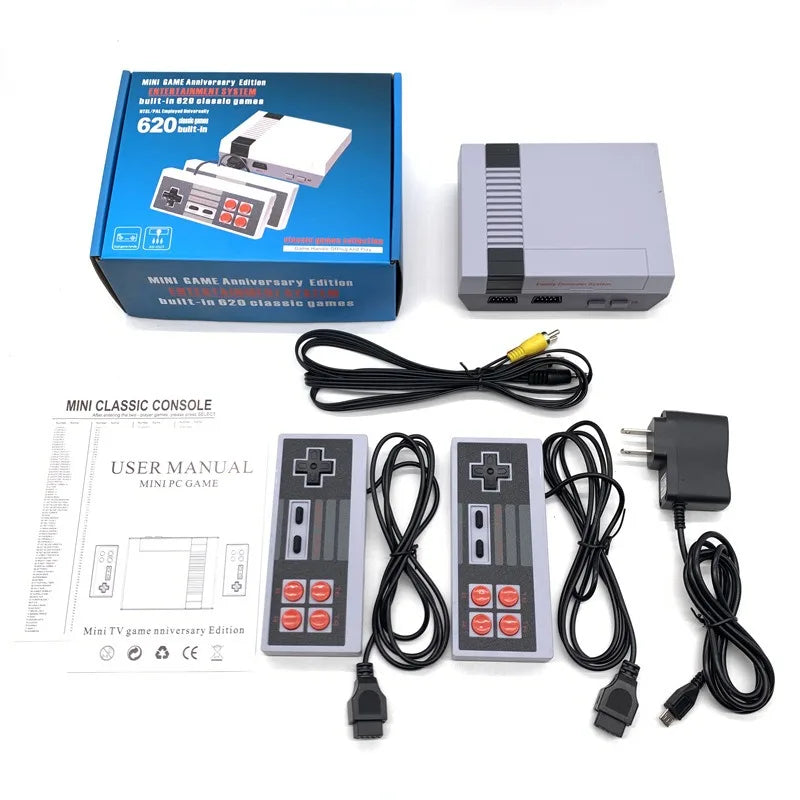 Classic Mini Retro Game Console with 620 Built-In 8-Bit Games for Adults and Kids