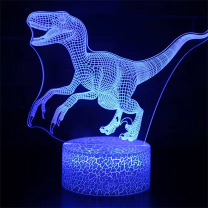 3D Dinosaur Night Light - LED Acrylic Table Lamp for Kids, Ideal Bedroom Decor and Gift