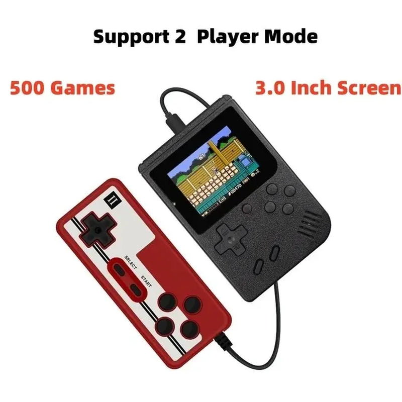 Portable Mini Handheld Retro Video Game Console with 500 Built-in Games and 3.0/2.4 Inch Color LCD Display