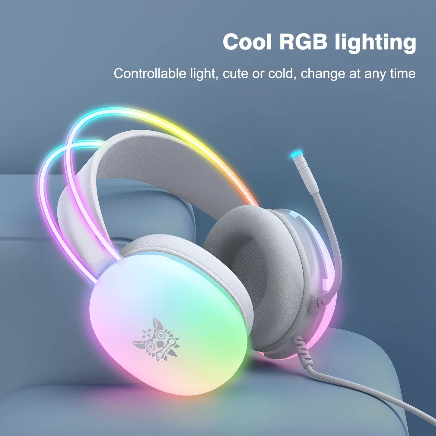 Esports Gaming Headset with Full RGB Lighting and Microphone for PC Gamers