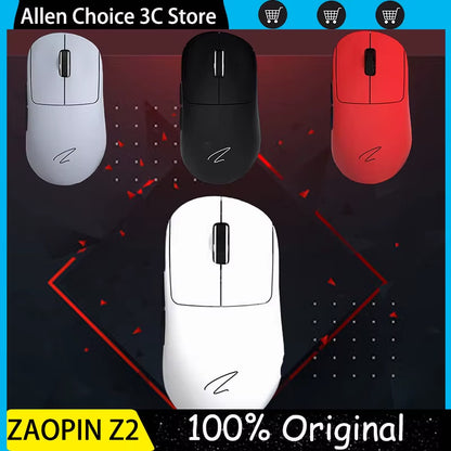 Original Zaopin Z2 Wireless Mouse 3Mode Bluetooth Paw3395 Ergonomics Lightweight Esports Laptop Office Gamer PC Gaming Mouse