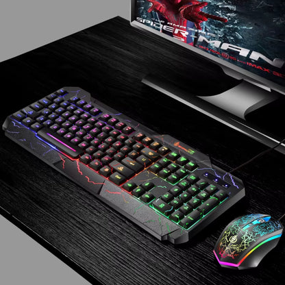 Burst Professional Gaming Keyboard and Mouse Set with Mechanical Feel and Luminous Features