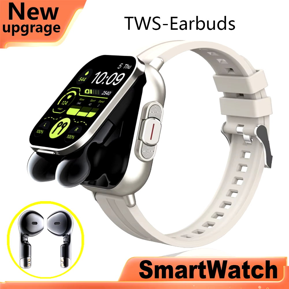 GPS Smart Watch TWS 2-In-1 Headset Bluetooth Call Heart Rate Blood Pressure Health Monitoring Headphones Play Music Smartwatch