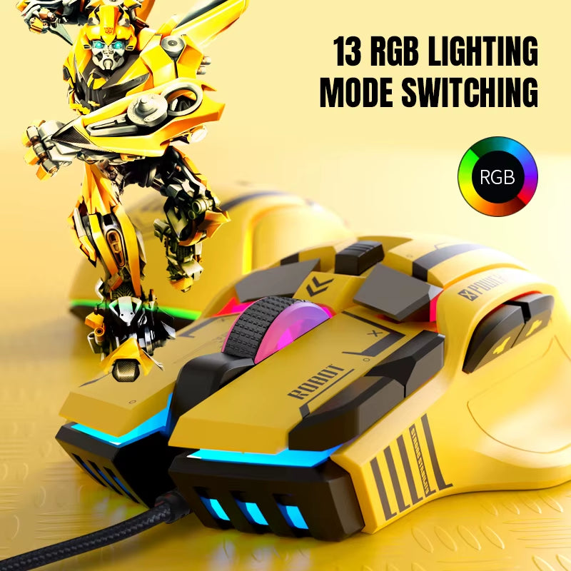 G6 Wired Gaming Mouse with 128000 DPI, Chipa826 RGB, Macro-Programmable, Ergonomic Design for Enhanced Gaming and Productivity