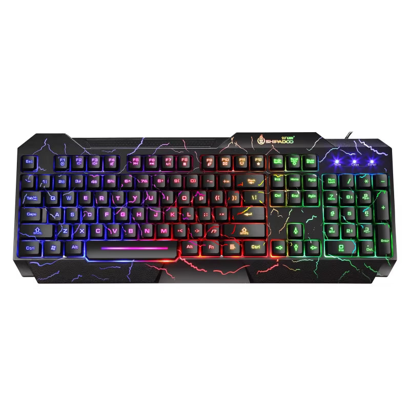 Burst Professional Gaming Keyboard and Mouse Set with Mechanical Feel and Luminous Features