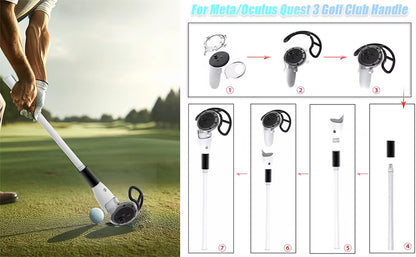 VR Golf Club Attachment for Meta Quest 3 Controller - Enhanced Grip for Tennis, Baseball, and Kayaking Accessories