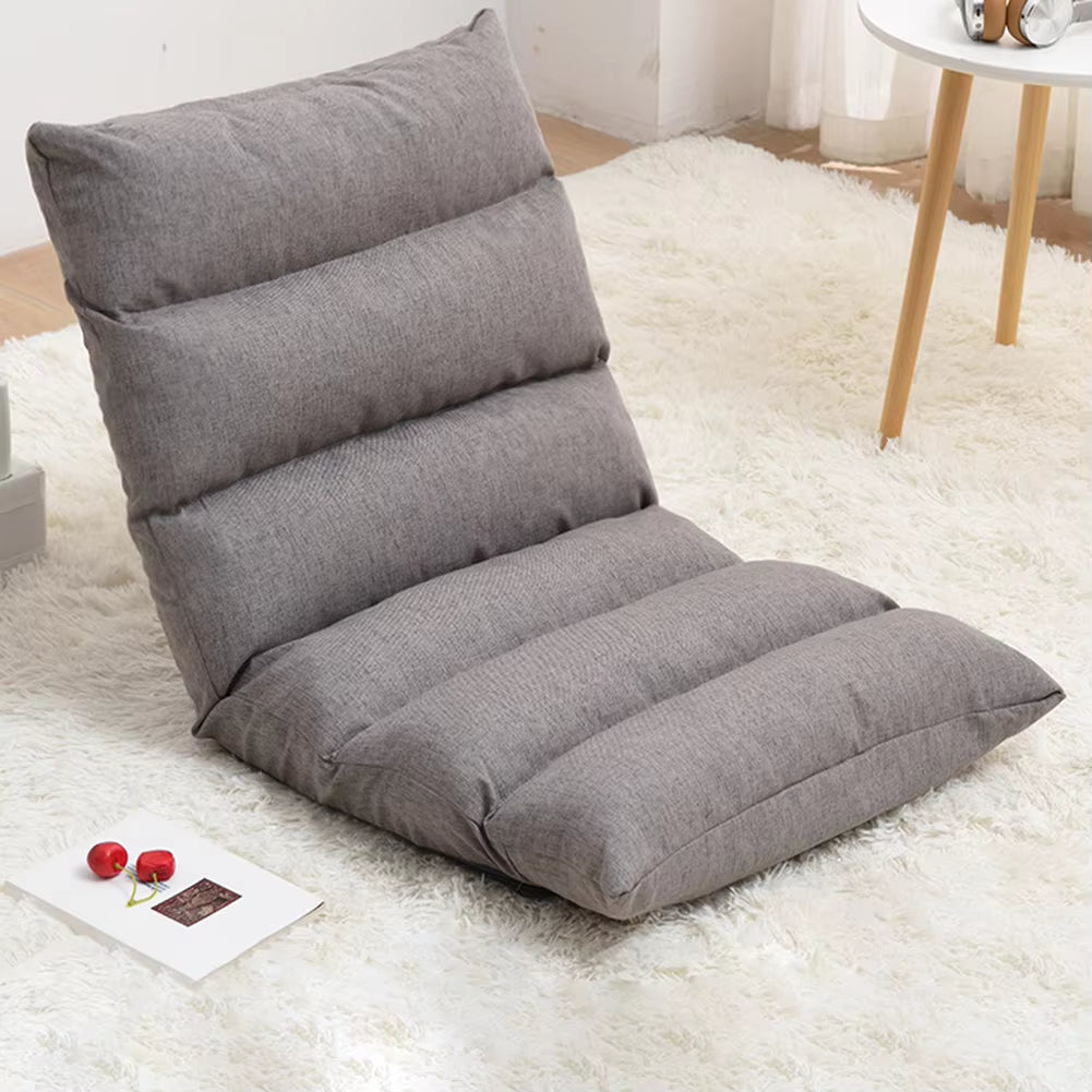 Adjustable Japanese Floor Chair with Back Support - Folding Padded Lounger and Gaming Sofa Chair