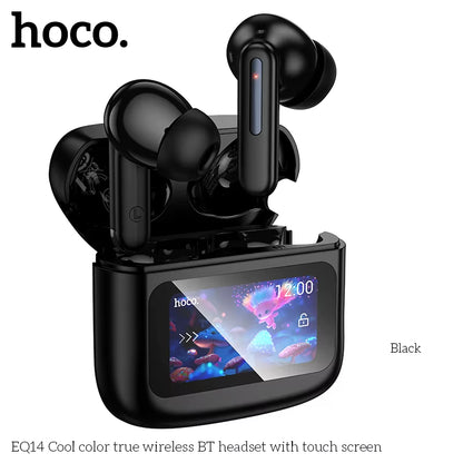 HOCO EQ14 Touch Screen ANC Earphone Bluetooth 5.3 Active Noise Cancellation Wireless Headphone Fast Charge Earbuds Low Latency