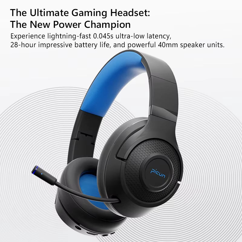 BG01 Wireless Gaming Headset with Microphone Lightweight Over-Ear Bluetooth 5.3 Headphones for Phone PC