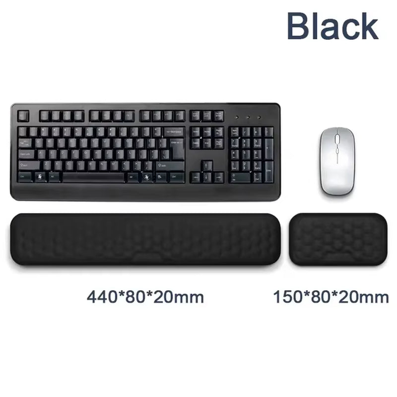 Ergonomic Memory Foam Keyboard Wrist Rest Pad for Gaming Desks