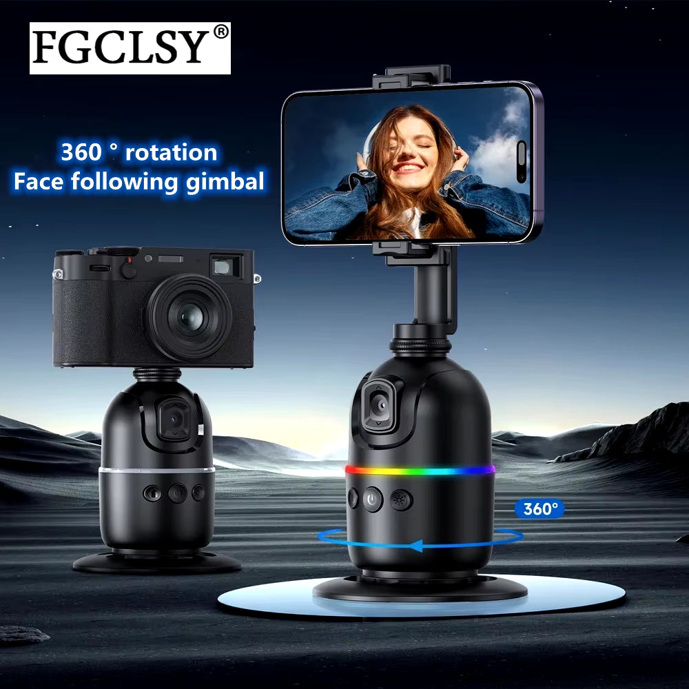 2024 AI Smart Gimbal 360° Auto Face Tracking Gimbal All-In-One Rotation for Smartphone Video Vlog Stabilizer Phone Holder