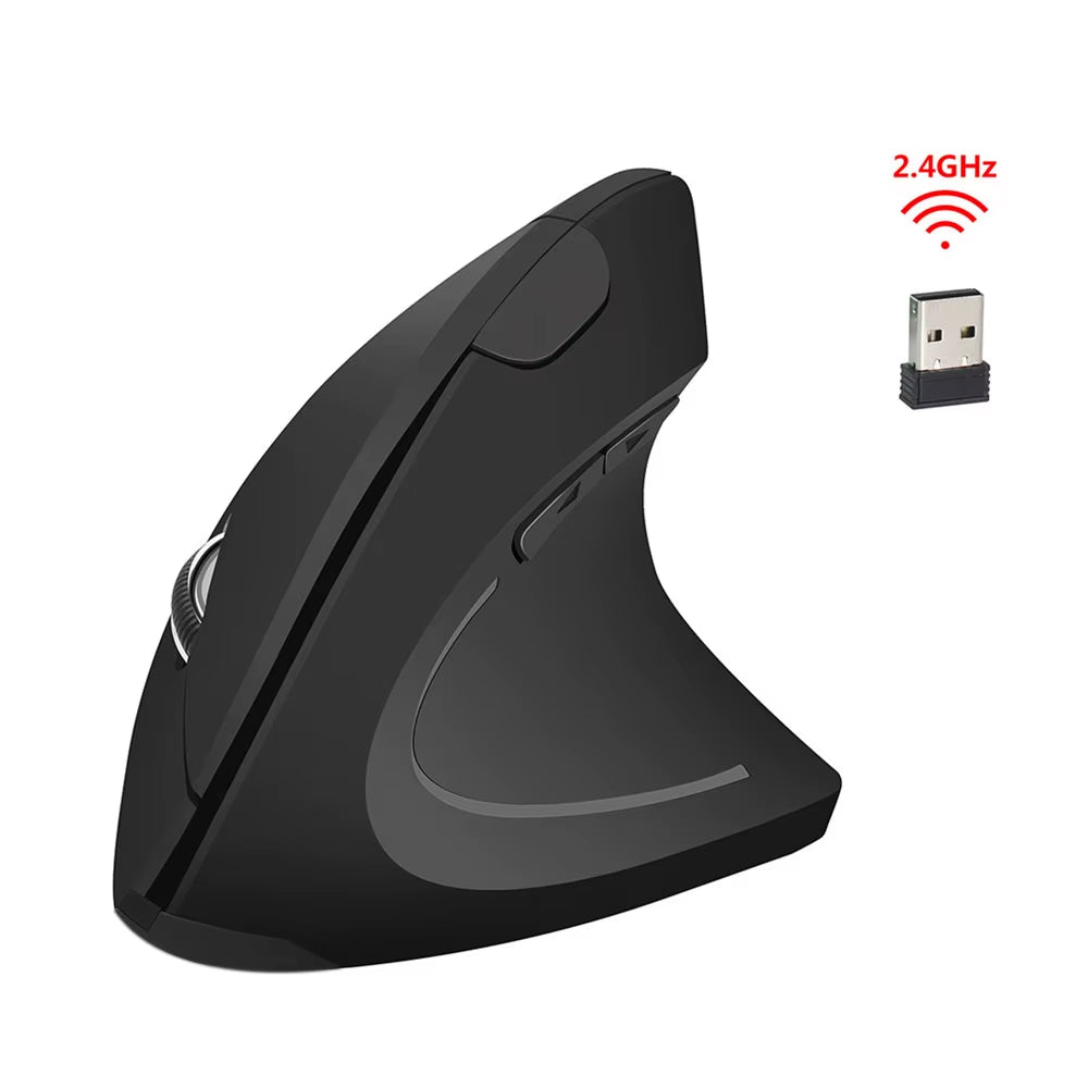 2.4GHz Wireless Vertical Ergonomic Gaming Mouse for Right-Handed Users - USB Compatible for PC and Laptop Use in Home and Office