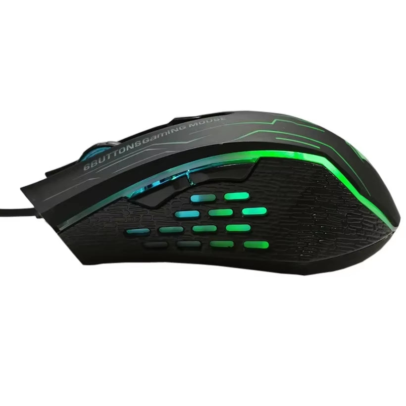 FORKA Silent Click USB Wired Gaming Mouse with 6 Buttons and 3200 DPI - Mute Optical Mouse for PC, Laptop, and Notebook Gaming