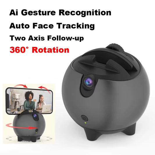 Face Tracking Camera Tripod 360° Rotation Selfie Stick AI Gesture Recognition Two Axis Follow-Up Auto VLOG Phone Mount Holer