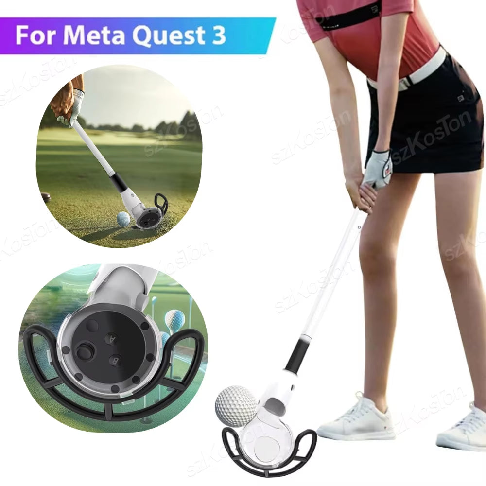 VR Golf Club Attachment for Meta Quest 3 Controller - Enhanced Grip for Tennis, Baseball, and Kayaking Accessories