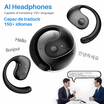 HY-T26 PRO AI Language Translation Earbuds Bluetooth 5.4 150 Languages Real Time Headphones for Travel Business Learning