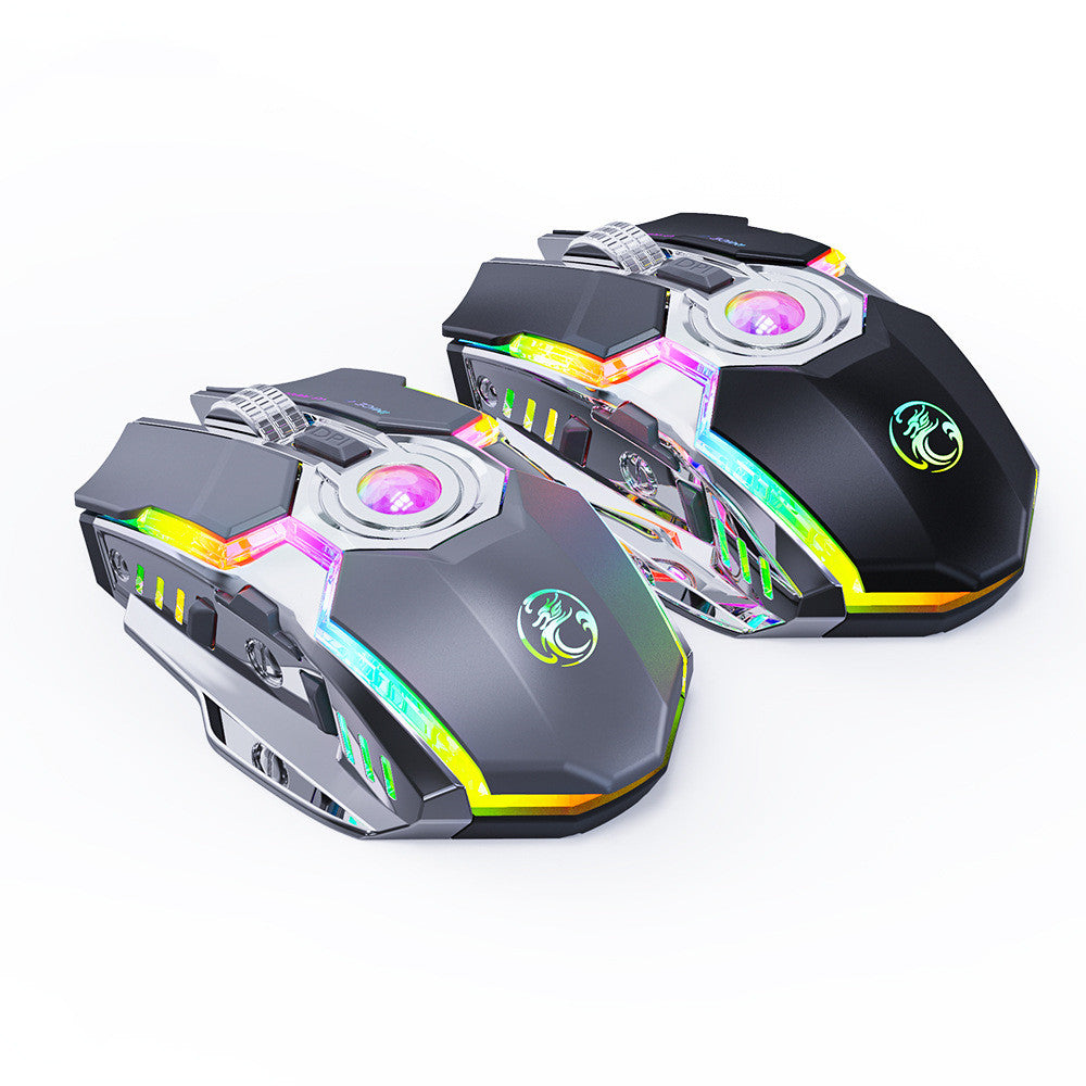 7-Button 2.4G Silent Charging RGB Streamer Horse Racing Wireless Gaming Mouse