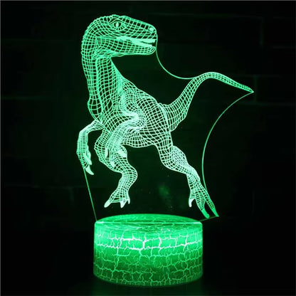 3D Dinosaur Night Light - LED Acrylic Table Lamp for Kids, Ideal Bedroom Decor and Gift