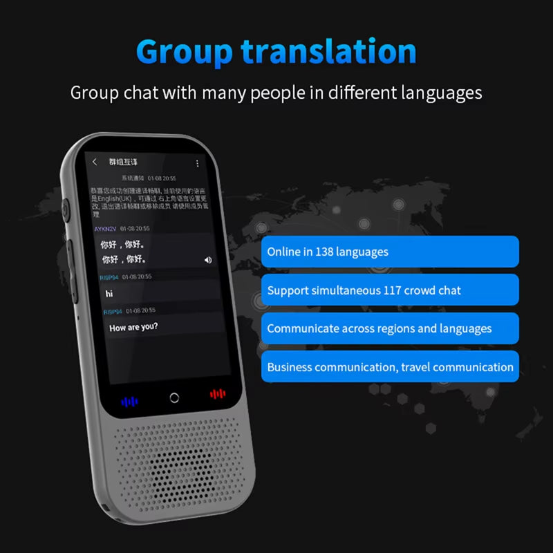 S80 Pro AI Translation Device Real Time Smart Voice Photo Translator 138 Languages 18 Offline Portable Translating