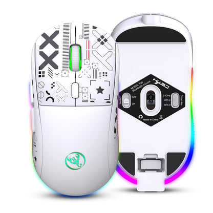 T90 2.4G Wireless Ergonomic Mechanical Gaming Mouse with RGB Lighting, 3600 DPI, and 10 Million Keystroke Durability