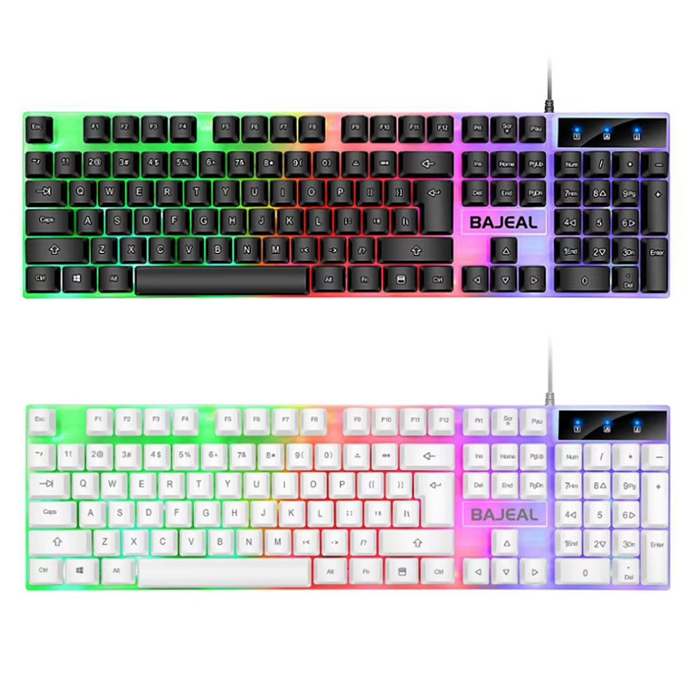 Mechanical RGB Gaming Keyboard with 98 Keys, Backlit Key Caps, USB Wired Connection for PC and Laptop Gamers