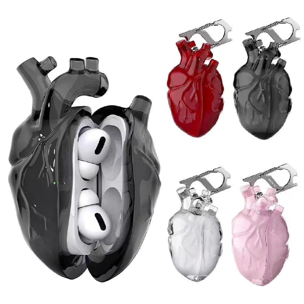 Pounding Heart Earphone Case for Airpods Pro/Pro 2 Case Red Heart Earphone Case 3D Liquid Silicone for Airpods 3 Earphone Cover