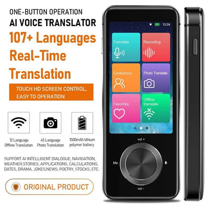 M9/M8 Language Translator Device 107 National Languages Intelligent Translator Real-Time Voice Recording Text Translation Device