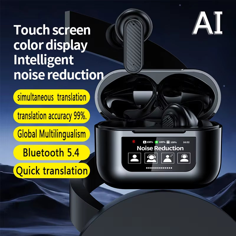 2024 NEW Translation Headphones 144Languages Instant Translate Smart Voice Translator Wireless Bluetooth Texttranslator Earphone