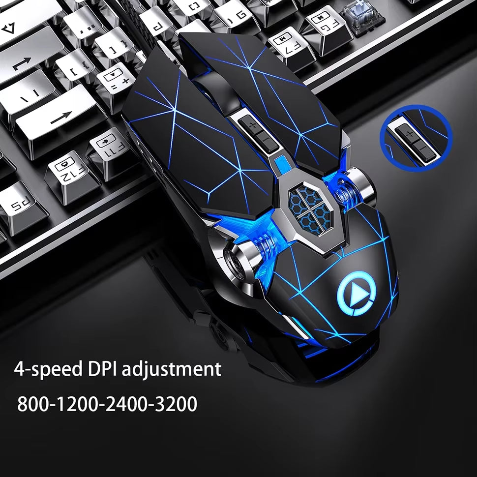 Professional USB Wired Gaming Mouse with 6 Buttons, 3200 DPI, LED Optical, Silent Design for PC and Laptop Gamers