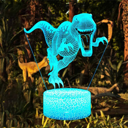 3D Dinosaur Night Light - LED Acrylic Table Lamp for Kids, Ideal Bedroom Decor and Gift