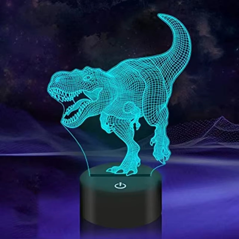 3D Dinosaur Night Light - LED Acrylic Table Lamp for Kids, Ideal Bedroom Decor and Gift