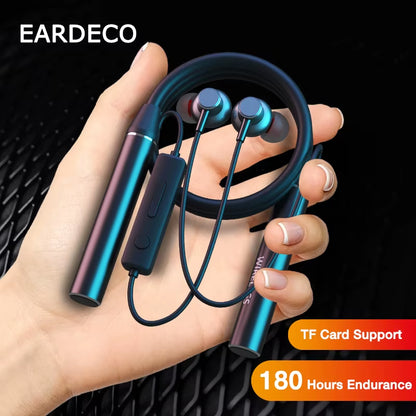 180 Hour Endurance Bluetooth Headphone Bass Wireless Headphones with Mic Stereo Neckband Earphones Sport Headset TF Card