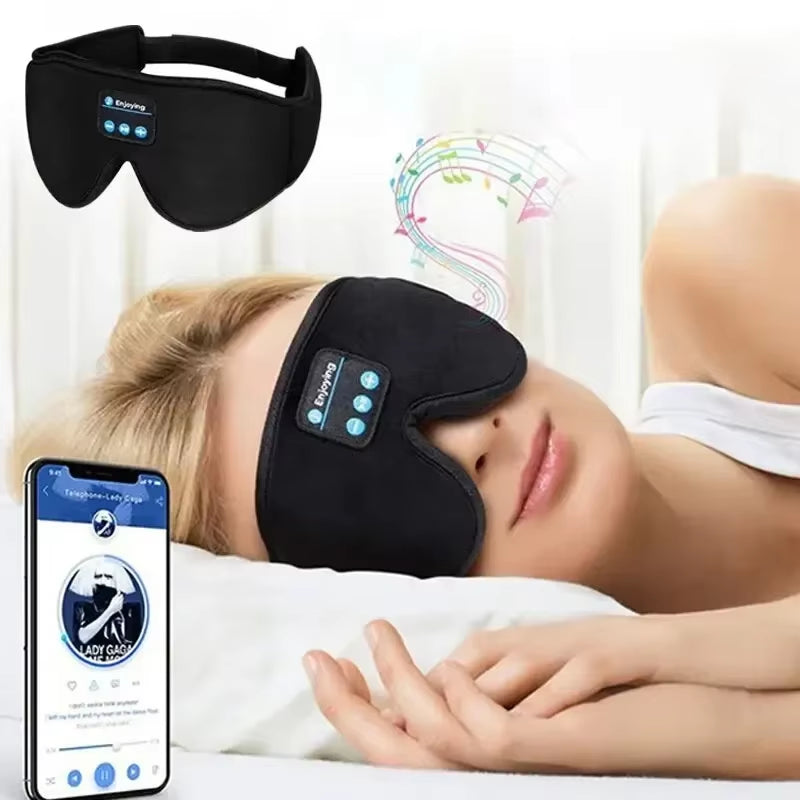 Mask for Sleep Headphones Bluetooth 3D Eye Mask Soft Elastic Comfortable Music Play Sleeping Headphones with Built-In HD Speaker