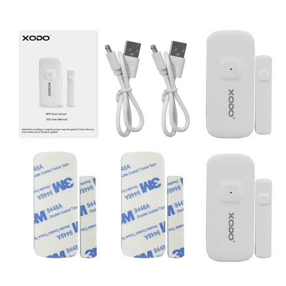 DS1 2-Pack Wi-Fi Security Door Window Sensor, Google & Alexa Compatible