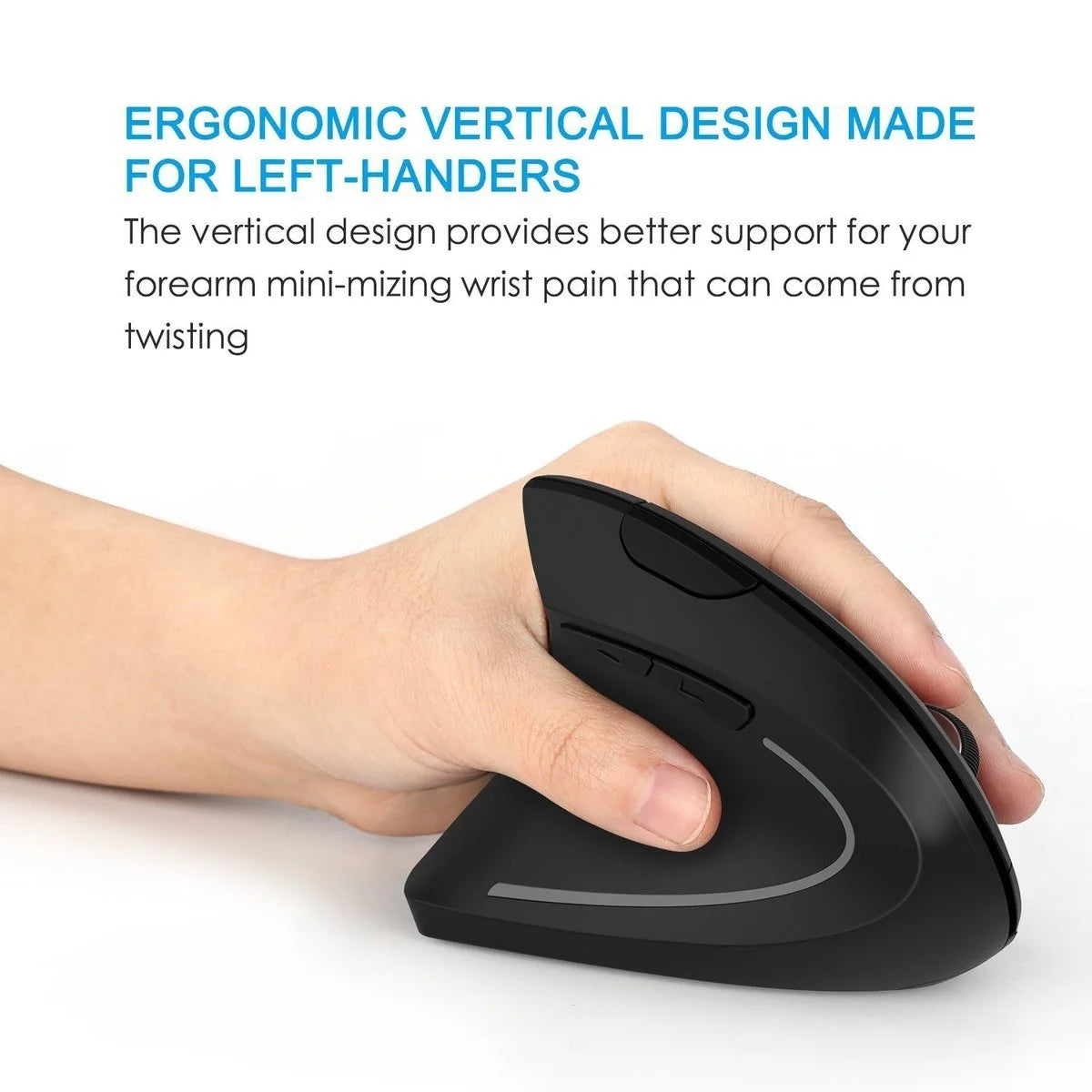 Ergonomic Wireless Vertical Mouse - 2.4G USB Optical Gaming Mouse for Right and Left-Handed Users, Compatible with Laptop and PC