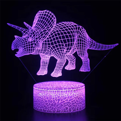 3D Dinosaur Night Light - LED Acrylic Table Lamp for Kids, Ideal Bedroom Decor and Gift