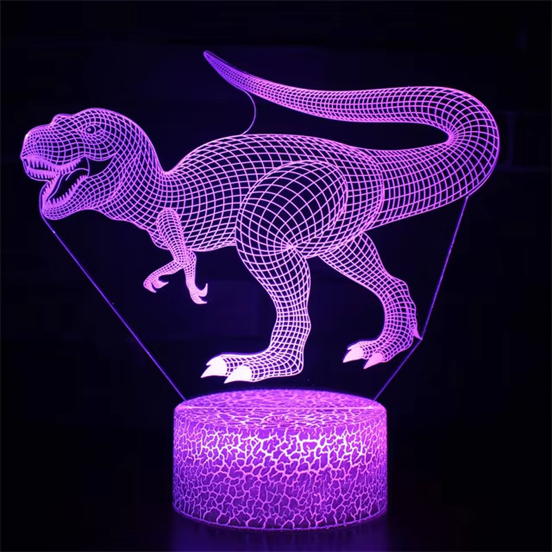 3D Dinosaur Night Light - LED Acrylic Table Lamp for Kids, Ideal Bedroom Decor and Gift