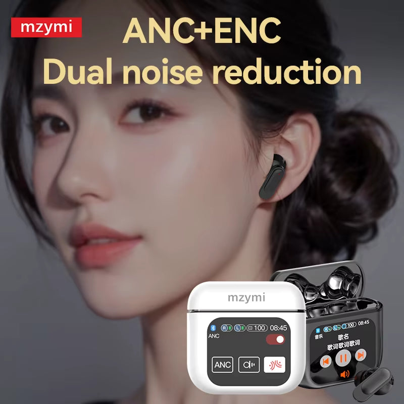 Mzymi ANC Bluetooth5.4 Earbuds SE60 Wireless Earphones 9D Sound in Ear Waterproof Headphones Gaming Headset with Mic for XIAOMI