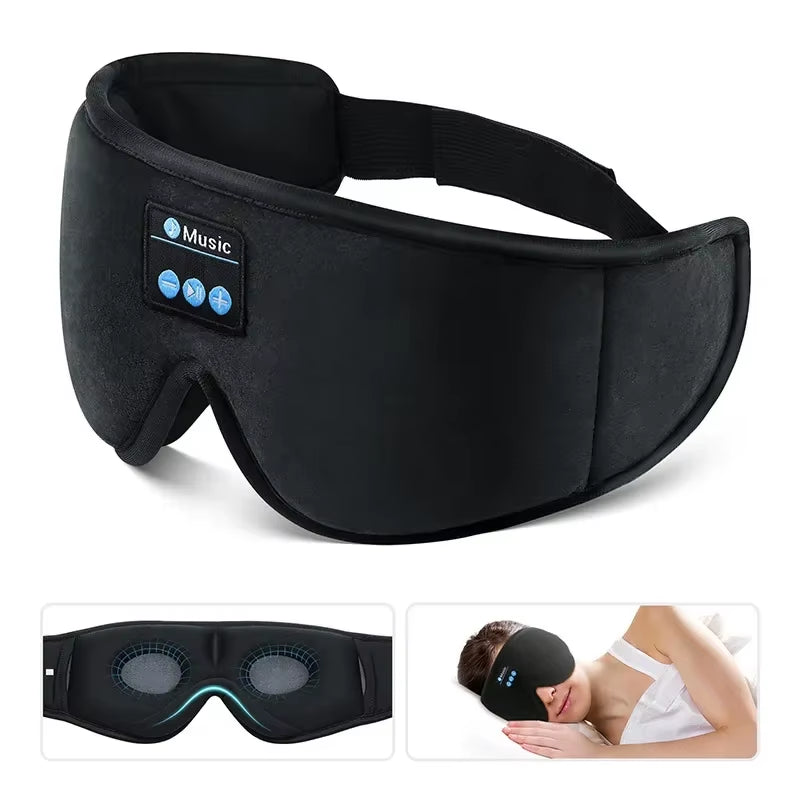 Mask for Sleep Headphones Bluetooth 3D Eye Mask Soft Elastic Comfortable Music Play Sleeping Headphones with Built-In HD Speaker