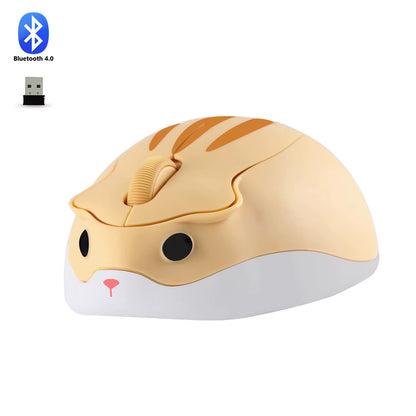 2.4G Wireless Optical Mouse - Ergonomic Mini Hamster Design in Pink, 1600 DPI, Ideal for Laptops and Kids' Gifts