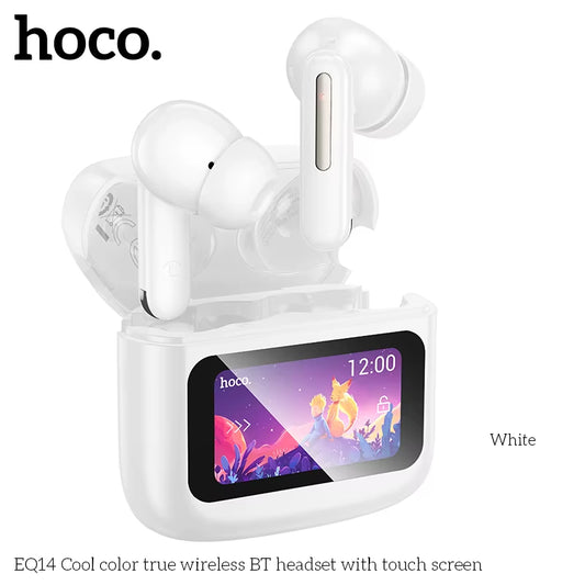 HOCO EQ14 Touch Screen ANC Earphone Bluetooth 5.3 Active Noise Cancellation Wireless Headphone Fast Charge Earbuds Low Latency