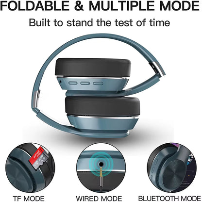 over Ear Wireless Headphones Bluetooth 5.0 Headphone Foldable Headset Support TF Stereo with Mic for Phone Xiaomi Pc