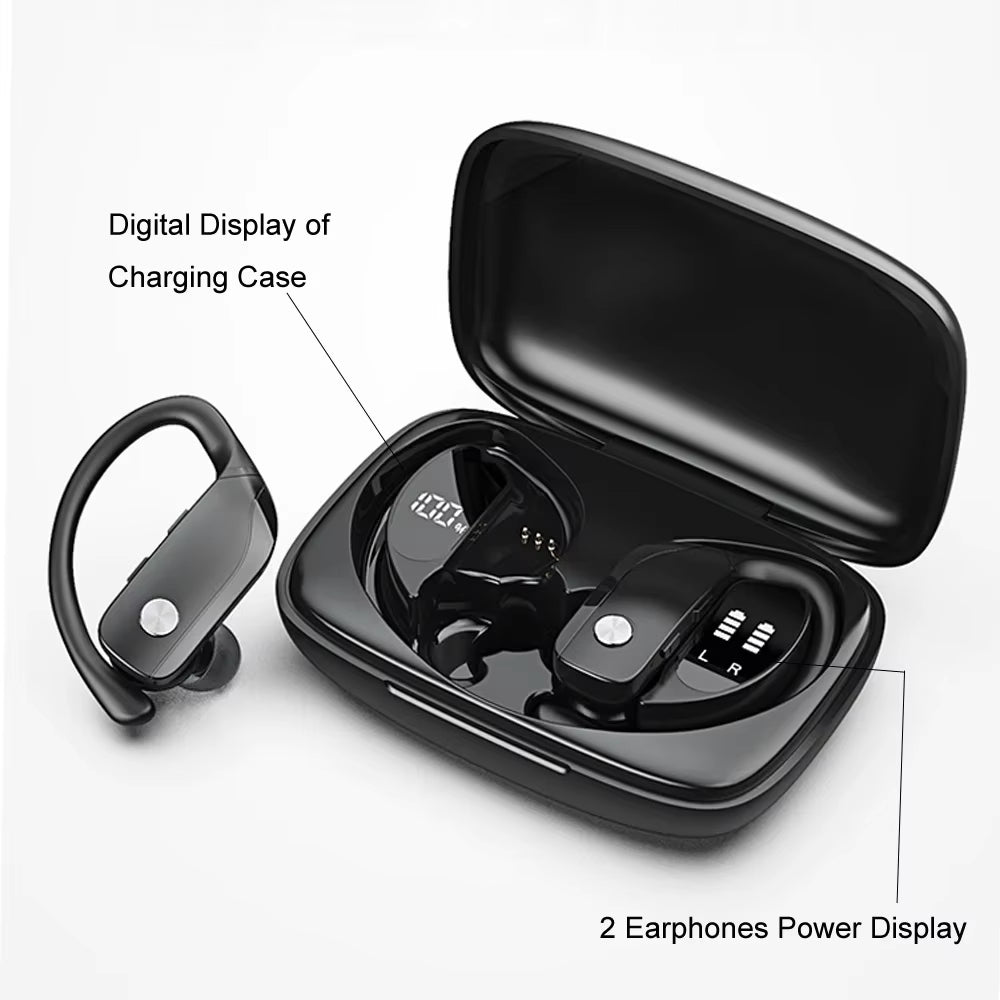 Bluetooth Wireless Headphones True Wireless Stereo Earphones Bass Earbuds Hands-Free Mic Cell Phone Headset for Sport Wokout