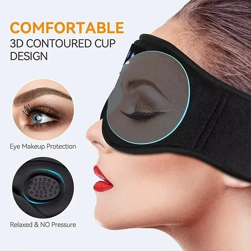 Mask for Sleep Headphones Bluetooth 3D Eye Mask Soft Elastic Comfortable Music Play Sleeping Headphones with Built-In HD Speaker