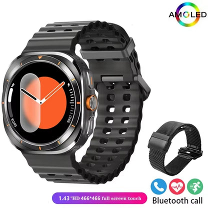 For Samsung Galaxy Watch 7 Ultra Men Smart Watch1.5Inch Raise Hand Bright Screen Bluetooth Call GPS Sports Track Smartwatch 2024