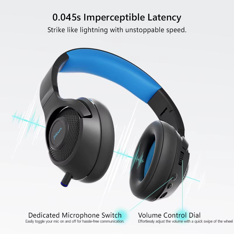 BG01 Wireless Gaming Headset with Microphone Lightweight Over-Ear Bluetooth 5.3 Headphones for Phone PC