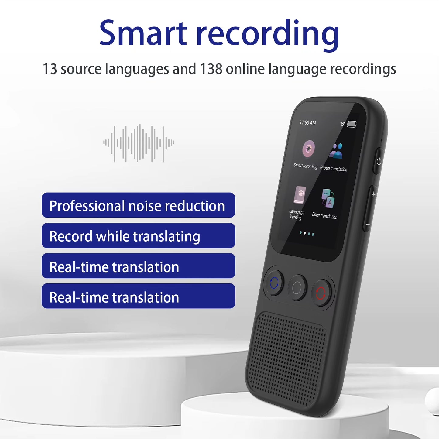 S80 Language AI Translator Device with 138 Languages Voice Translating 17 Offline Translation Simultaneous Interpretation